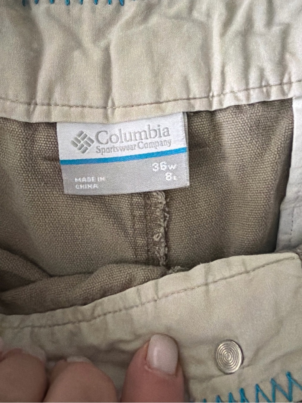Columbia Beige/Tan Outdoor Shorts with Snap Closure